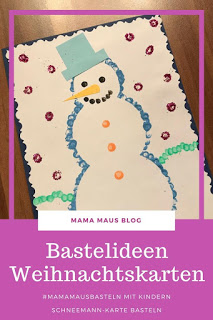Schneemann-Weihnachtskarte mit Kindern basteln