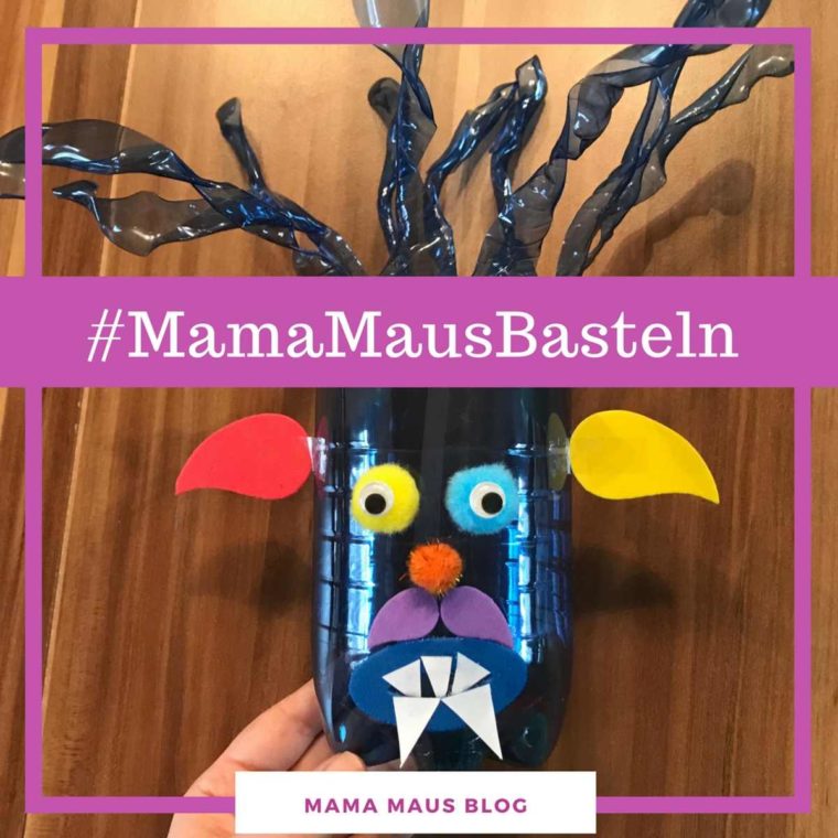 #MamaMausBasteln für Kinder – Monster – Aufbewahrung aus Plastikflaschen